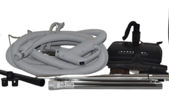 CENTRAL VACUUM ATTACHMENT KIT, Central Vacuum Kit with 30 feet Hose with Pigtail, T5 Power Nozzle, Wands, Telescopic Wand & Tools