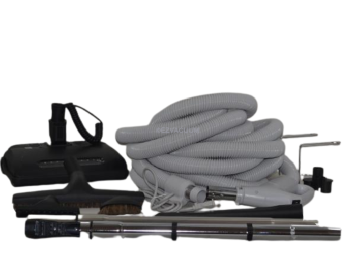 CENTRAL VACUUM ATTACHMENT KIT, Central Vacuum Kit with 35 feet Hose with Pigtail, T5 Power Nozzle, Wands, Telescopic Wand & Tools