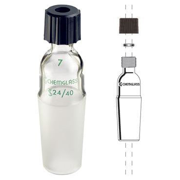 Chemglass, Chemglass Thermometer Inlet Adapter 24/40 w/ #7 Thread