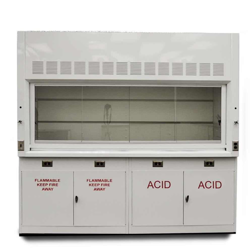 Fisher American, Fisher American 8′  Fume Hood w/ Acid Storage Cabinets