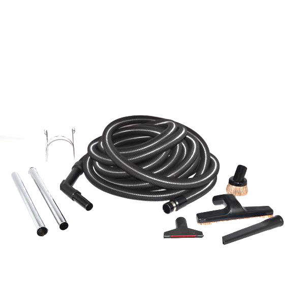 CENTRAL VACUUM ATTACHMENT KIT, Fit All Vacuum Cleaner, 50′ Black Hose Garage Kit #06-4962-69