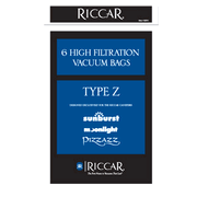 Riccar, Genuine Riccar Moonlight, and Sunburst Compact Canister Paper Bags 6pk. Riccar Part # RZP-6