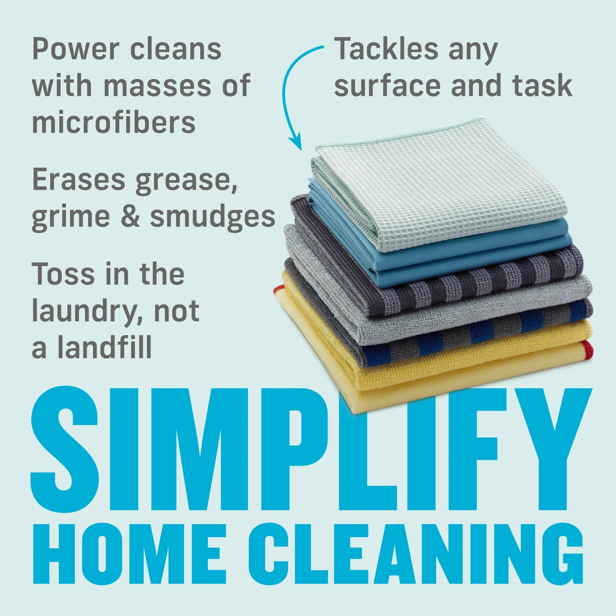 E-Cloth, Home Cleaning Set with 8 cloths Chemical Free, Easy To Use