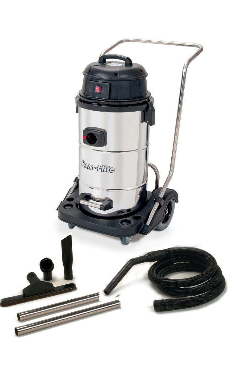 Powr-Flite, PF53-Wet Dry Vacuum 15 Gallon With Stainless Steel Tank and Tool Kit