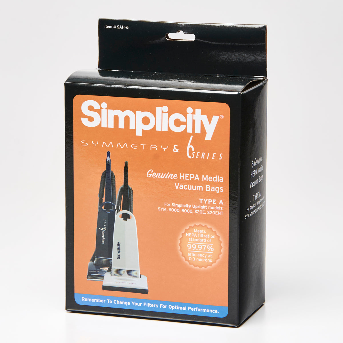 Simplicity, Simplicity HEPA media vacuum bag SAH-6