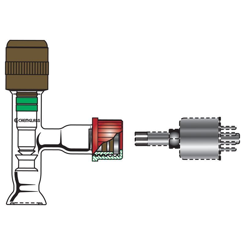 Chemglass, Vacuum Gauge Adapter, #15 O-Ring, AirFree